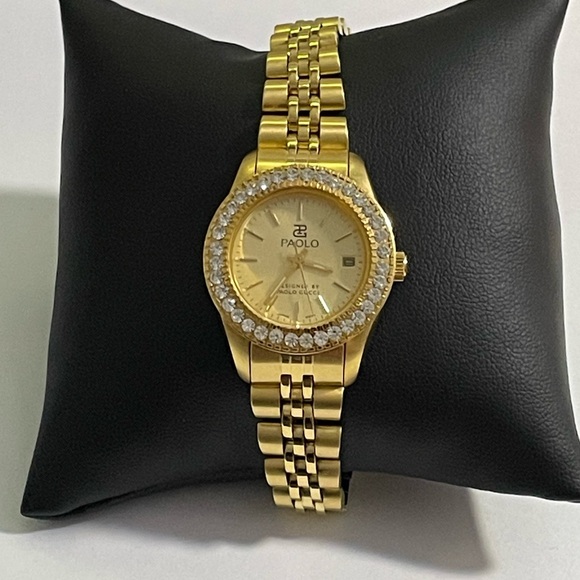 Gucci Multi Bezel Watch Rolex Bracelet Gold Crystal Sapphire Signed Rare - Picture 4 of 9